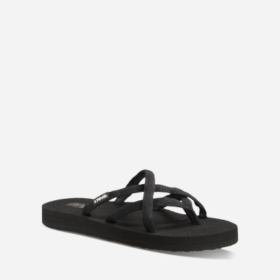 Teva Olowahu - Women's Teva Flip Flops - Black | India (DZBP57124)